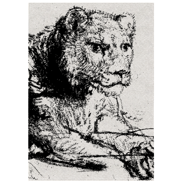 Blanket Small Lion Beige-Black