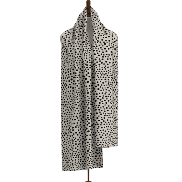 Shawl Extra Big Small Dots Almond-Black