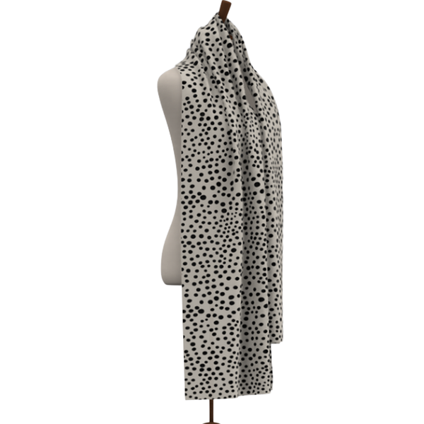 Shawl Extra Big Small Dots Almond-Black
