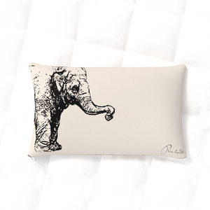 Cushion Cover Elefant Beige-Black