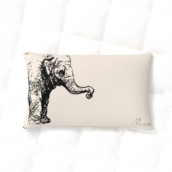 Cushion Cover Elefant Beige-Black